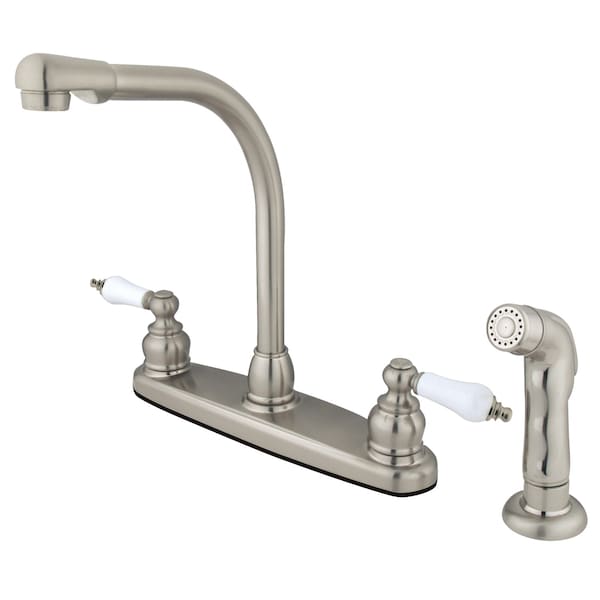 Victorian Centerset Kitchen Faucet, Brushed Nickel
